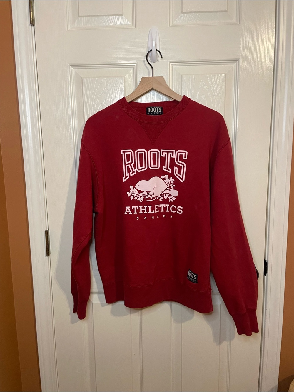 Roots Athletics Vintage Canadian Deep Red Pullover Sweatshirt Size Small